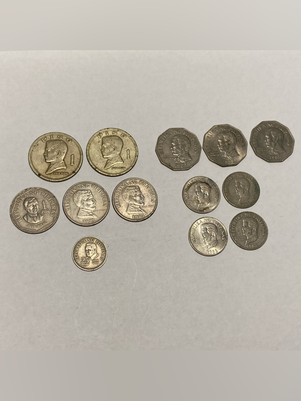 VINTAGE Philippines Piso Coins Lot Of 13ea